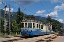 The SSIF ABe 6/6 34  Piemonte  in Santa Maria Maggiore. 
05.08.20014
