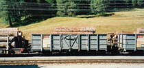 Rhaetian Railway - Open Wagon (Gondola) Fb 8515(*) near station Pontresina, August 2000 (* now E 8515)