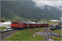 The MGB Gm 4/4 with a DFB Special Service is leaving Oberwald.
16.08.2014
