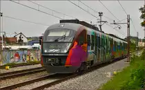 Multiple units 312-124 run through Maribor-Tabor on the way to Zidani Most. /3.9.2014