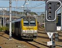 . 3016 is entering with the IR 115 Liers - Luxembourg City into the station Lige Guillemins on October 18th, 2014.