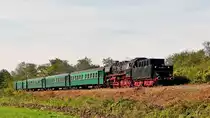 . 50 3696-7 is hauling a heritage train on the CFV3V (Chemin de Fer � Vapeur des trois Vall�es) near Vierves-sur-Viroin on September 28th, 2014.
