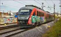 Multiple units 312-133 run through Maribor-Tabor on the way to Dobova. /11.11.2014
