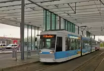 . Tram N� 0754 photographed at the stop Hauptbahnhof in Braunschweig on January 4th, 2015.