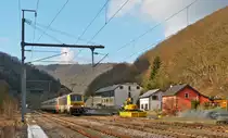 . The IC 112 Liers - Luxembourg City is running through the station of Goebelsm�hle on January 20th, 2015.