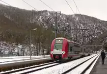 . Z 2205 as RE 3812 Luxembourg City - Troisvierges is arriving in Kautenbach on January 30th, 2015.