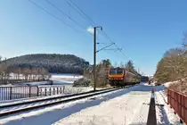 . Z 2019 as RE 3838 Troisvierges - Luxembourg City is running between Troisvierges and Maulusm�hle on February 4th, 2015.