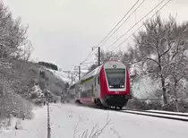 . The RE 3810 Luxembourg City - Troisvierges is running between Maulusm�hle and Sassel on February 2nd, 2015.