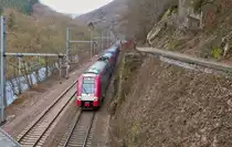 . Z 2200 double unit as RE 3835 Troisvierges - Luxembourg City is running between Kautenbach and Goebelsm�hle on February 5th, 2015.