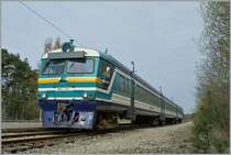 The morning train service from Tallinn is arriving at Pärnu. 03.05.2012