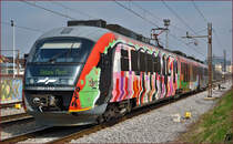 Multiple units 312-112 run through Maribor-Tabor on the way to Zidani Most. /9.4.2015