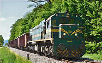 Diesel loc 664-110 pull freight train through Maribor-Studenci on the way to Tezno yard. /8.5.2015