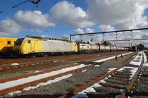 ES Freight train 64F4 026 Dispolok at the border station in Padborg, Denmark. Date: 3. March 2013.