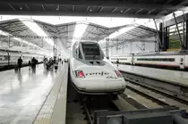 Renfe high speed train (Alta Velocidad Española, AVE) in Málaga, Spain.

Date: 25. July 2014.