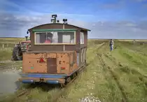 On the narrow gauge trolley railway from Dagebüll to the tiny islands of Oland and Langeness in the german part of the North Sea (Nordfriesland/Schleswig-Holstein).

Date: 22. september 2008.
