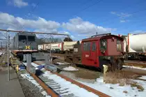 Hector Rail 241.008 and DSB Køf 285 at the danish border station Padborg. Date: 3. March 2013.