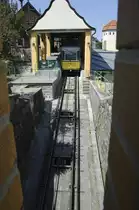 Narrow gauge hill-railway (Standseilbahn) in the Dresden-surburb Loschwitz. 8. June 2014.