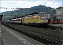 The SBB Re 460 028-2 with IR 1729 from Geneva Airport to Brig in Vevey 
19.07.2015