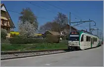 A BAM locl train from L'Isle is arriving at Apples.
11.4.2017