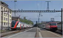 SBB IC/IR today and tomorow: Re 460 und RBe 502 in Vevey.
11.04.2017