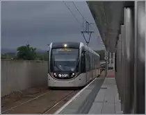 A Edinburgh Tram is arriving at the Airport.
04.05.2017
