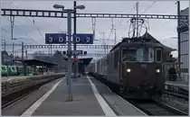 The BLS Re 4/4 179 wiht a Cargo Train in Morges.
22.02.2017