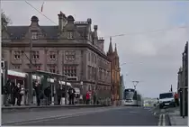 A Edinburgh tram is approching the St Andrew Square Station. 
03.05.2017