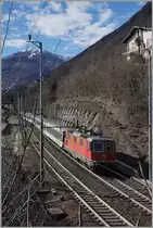 A SBB Re 4/4 with an IR Brig - Domodossola by Preglia.
