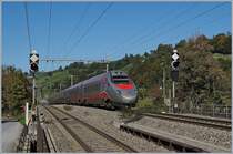 A FS Trenitalia ETR 610 on the way to Milan by Mülenen. 
10.10.2018
