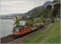 The SBB Re 420 266-9 with a Cargo train near Villeneuve.

30.08.2018