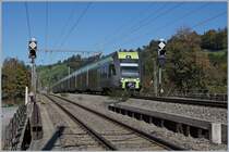 Two BLS RABe 535 Lötschberger by Mülenen on the way to Brig.
10.10.2018