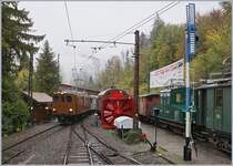 50 years Blonay -Chamby Railway - The last part: The Blonay Chamby Railways Bernina Bahn Ge 4/4 81 (ex RhB Ge 4/4 181) in Chaulin.

27.10.2018