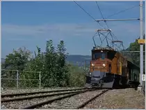 50 years Blonay -Chamby Railway - Mega Bernina Festival (MBF):  The RhB Ge 4/4 182 by the Blonay Chamby Railway is arriving at Chamby.
08.09.2018