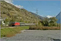 A SBB Re 460 wiht an IR to Geneve near Raron.
07.11.2013