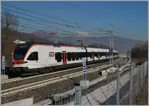 The SBB Tilo Flirt RABe 524 101  Arbedo Castione  on the way from Varese to Bellinzona on the Italien/Switzerland Border.
05.01.2019