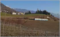 The MOB ABDe  8/8 4004 FRIBOURG on the way to Chernex between Châtelard VD and Planchamp. 22.01.2019