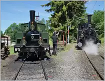 The Blonay Chamby LEB G 3/3 N° 5 and JS/BAM G 3/3 N° 6 in Chaulin.

08.06.2019
