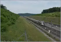 TGV Lyria 9210 on the way to Paris bei the Belfort-Montbéliard TGV Station.

06.07.2019
