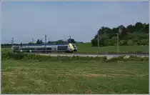 The SNCF Z 27735/736 is arriving at Meroux TGV. 

06.07.2019