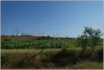 The TGV Lyria 9206 from Zürich to Paris by the Belfort Montbeliard TGV Station.

23.07.2019
