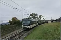 The MOB Ge 4/4 8001 with Belle Epoque service from Zweisimmen to Montreux.

04.10.2019