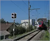A TPF Flirt on the way to Neuchatel by the Station Ziehlbrücke. 

30.08.2019