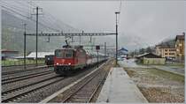 The SBB Re 4/4 11159 with the Gotthard Panorama Express from Lugano to Flüelen (with a boat Connection to Luzern) in Ambri Piotta.

19.10.2019
