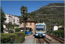 The FART ABe 4/6 53 in Intragna is waiting a Incoming train. 

10.10.2019