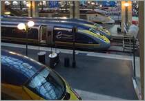 Eurostar trains in the Paris Nord Station. 

17.04.2016