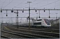 The TGV Lyria 4415 in the Biel/Bienne Rangierbahnhof.

05.04.2019