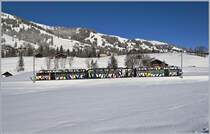 Creadted by Sarah Morris runs the Lenkerpendel  Monarch  composed with the ABt 341, the Be 4/4 5001 and the Bt 241 near  Schönried on the way to Montreux.

13.02.2018