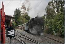 50 years Blonay-Chamby, LA DER: the BFD HG 3/4 N° 3 is arriving at Chaulin.

28.10.2018