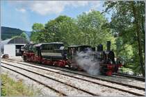 The Coni Fer E 3/3 N° 5 und die 52 8163-9 in Les Hôpitaux Neufs.

16.07.2019