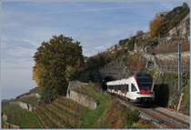 The SBB RABe 523 027 on the Vineyard Line (Ligne Train des Vignes) between Chexbres Village and Vevey.

24.11.2019